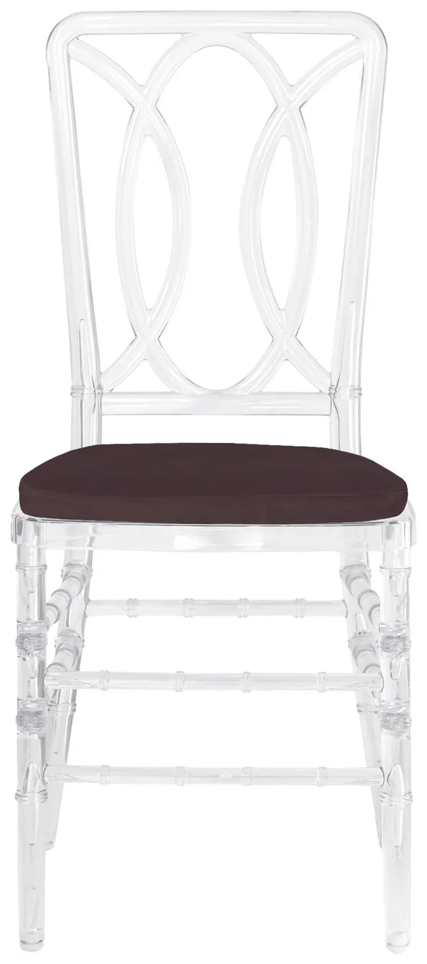 Стул ХЭМПСОН прозрачный с шоколадной бархатной подушкой #329/338
