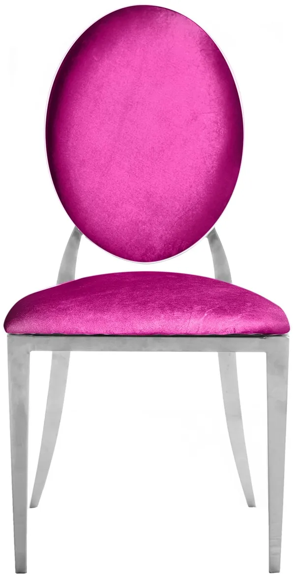 Стул серебряный ДЮПОН 2.1 фуксия #324