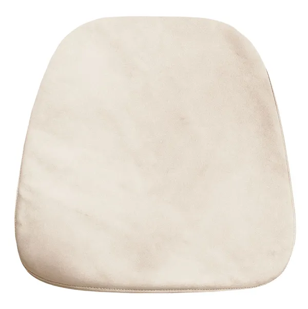 Мягкая ПОДУШКА для пластикового стула бархатная светло-бежевая #439