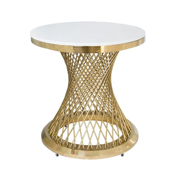 Аренда стол для торта ГЕРОЛЬД бело-золотого цвета | Go Rent