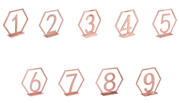 Номерки для стола медные ЭРБ - комплект 1-9
