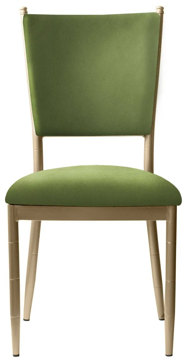 Стул золотой БРЭМ зеленый бархатный #339