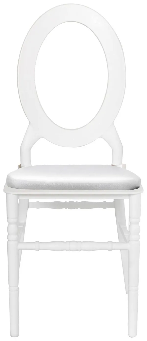 Стул ДОМИНГО белый с белой подушкой #807