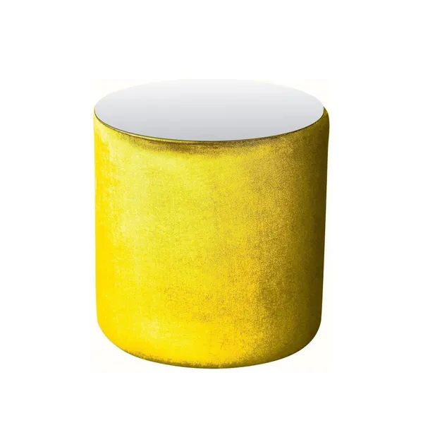 Пуф-стол средний НОРМАН лимонный с зеркальной столешницей #314