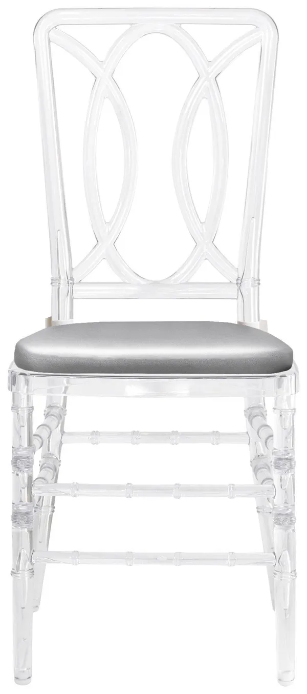 Стул ХЭМПСОН прозрачный с серебряной подушкой #811