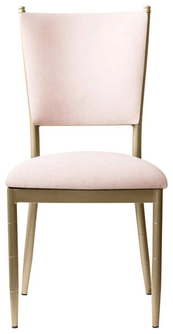 Стул золотой БРЭМ жемчужно-розовый бархатный #303