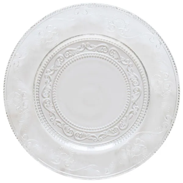 Прозрачная подстановочная тарелка СЮИТА с рельефным узором | Go Rent