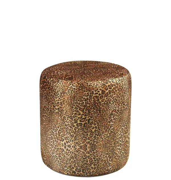 Пуф леопардовый НОРМАН бархатный средний #331