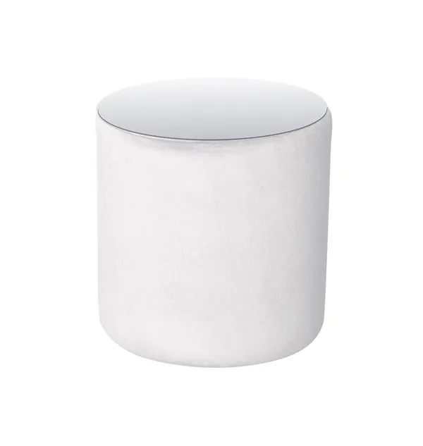 Пуф-стол средний НОРМАН белый с зеркальной столешницей #301