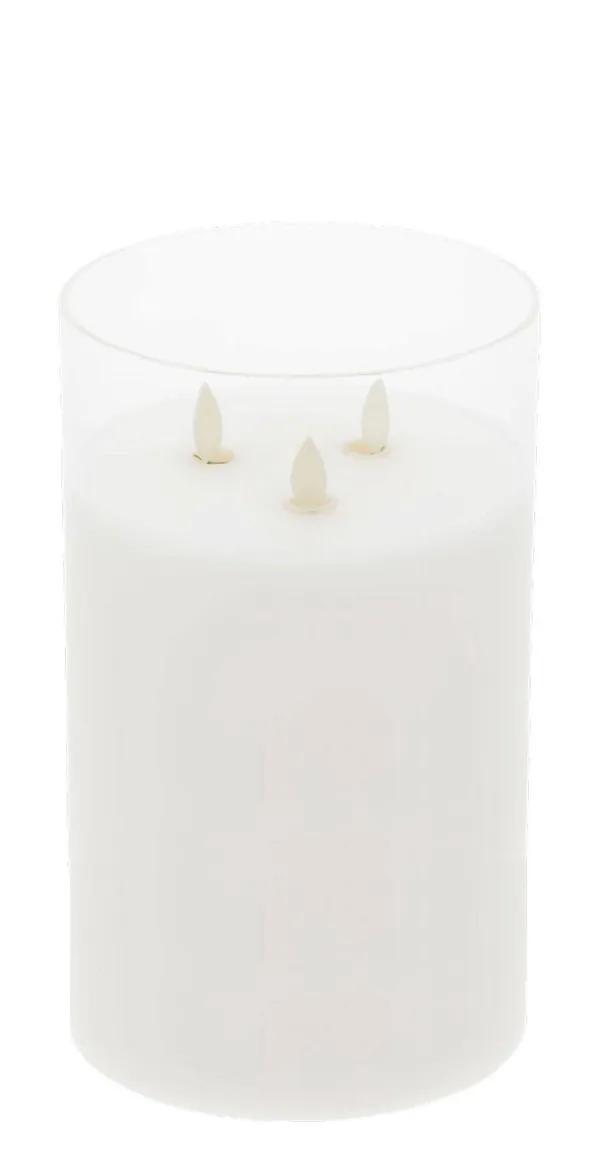 Средняя LED-свеча АРИЯ с тройным фитилем — уютное свечение и премиальный акцент