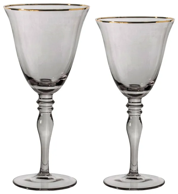 Бокал прозрачный серый КИЛИАН – набор из 2