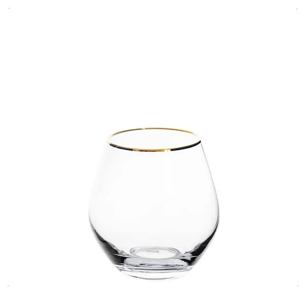 Бокал прозрачный с золотым кантом АЛОНСО 380 мл
