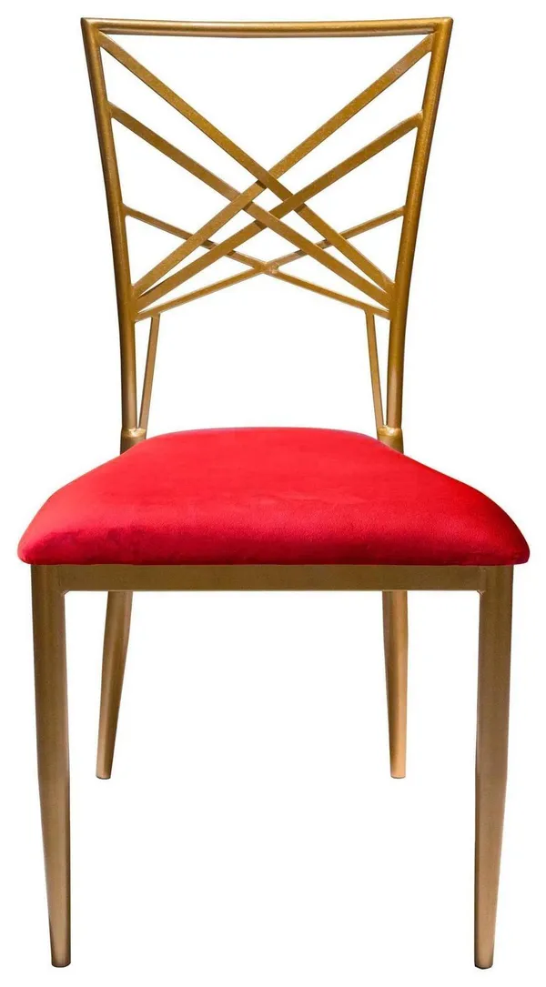 Стул золотой ОКТАВА красный бархатный #323
