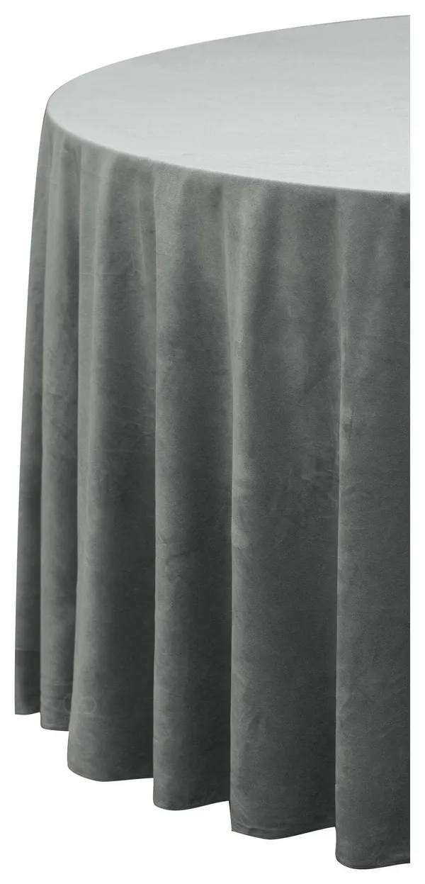 Скатерть круглая БАРХАТНАЯ Альт ГРАФИТОВАЯ #408