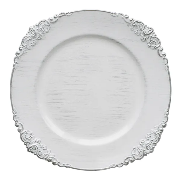 Тарелка ЖИЗЕЛЬ подстановочная с СЕРЕБРЯНЫМ кантом