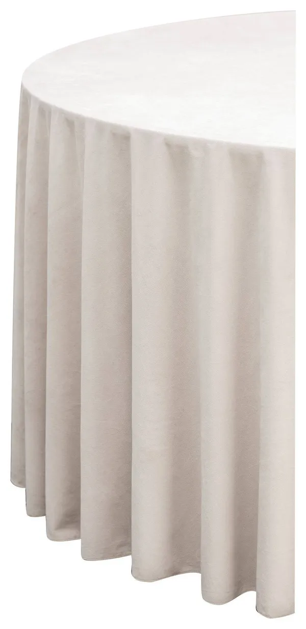 Скатерть круглая БАРХАТНАЯ бесшовная Альт БЕЖЕВАЯ #402