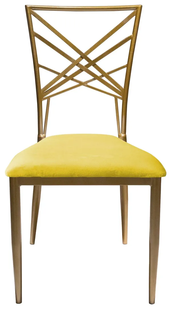 Стул золотой ОКТАВА лимонный бархатный #314