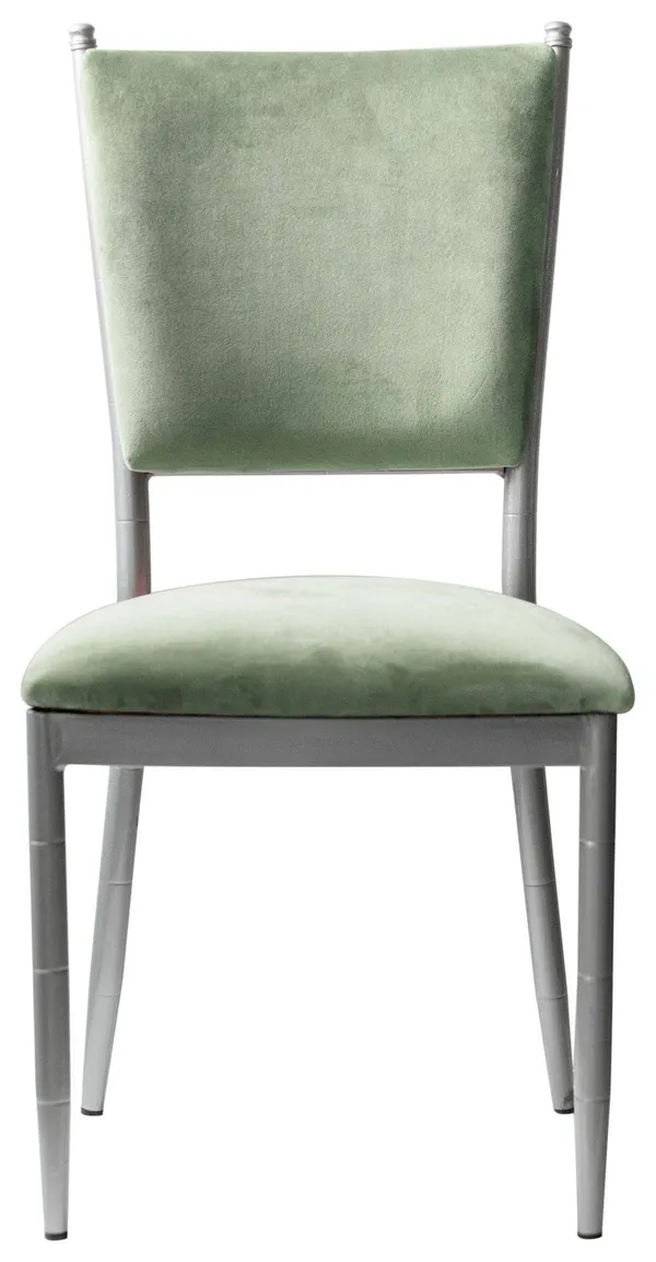 Стул серебряный БРЭМ папоротниковый бархатный #412