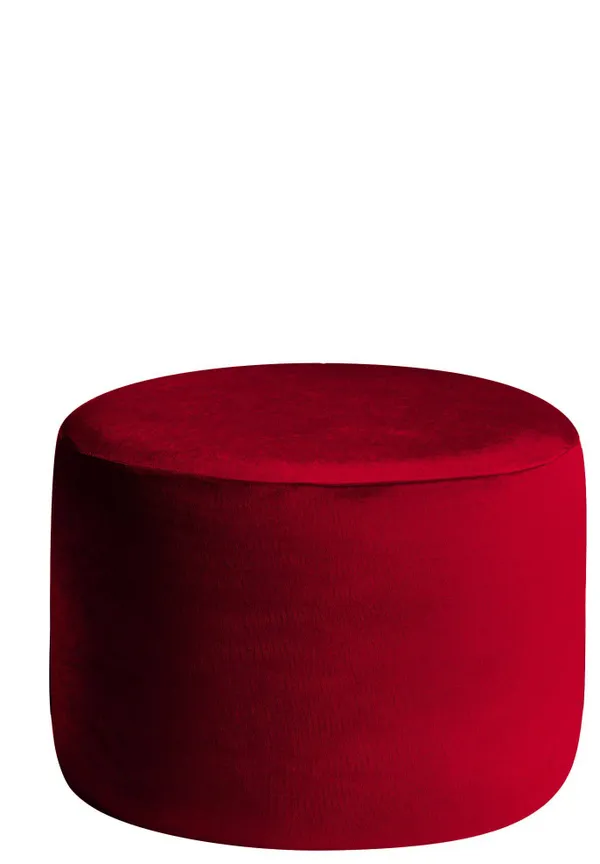 Пуф малый НОРМАН бархатный ярко-красный #322