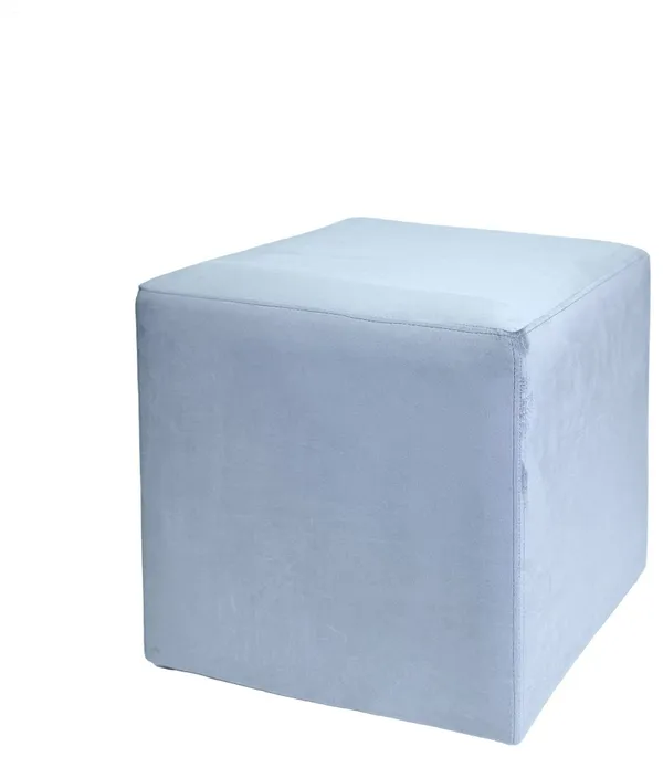 Голубой бархатный пуф-куб АРНО