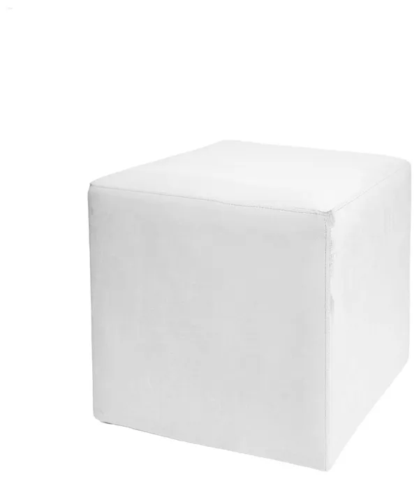 Пуф-куб средний АРНО бархатный белый #301/321