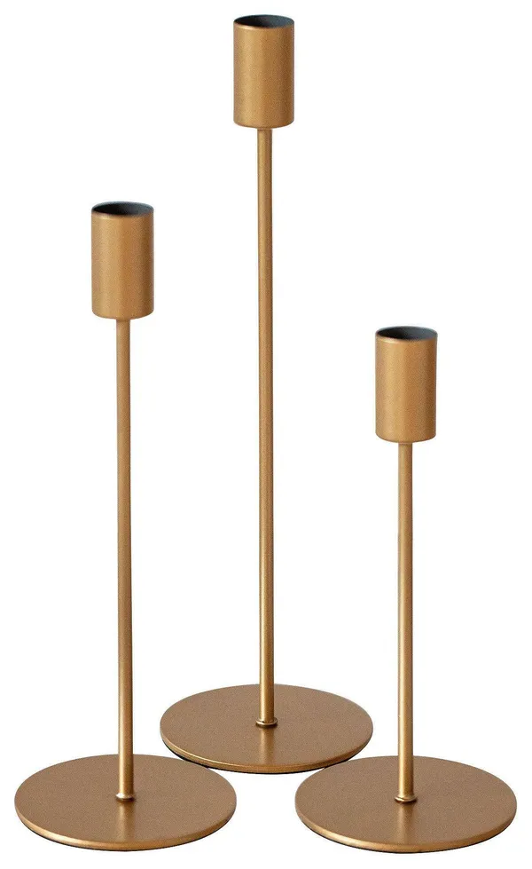 Подсвечники золотые БЛАЗИС – набор из 3 предметов