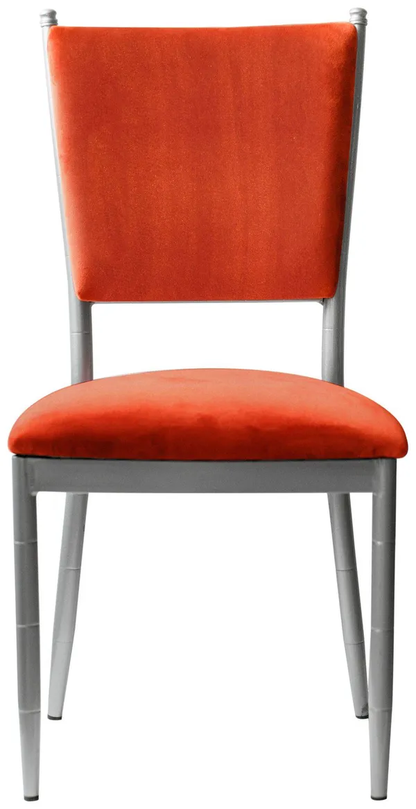 Стул серебряный БРЭМ тыквенный бархатный #320