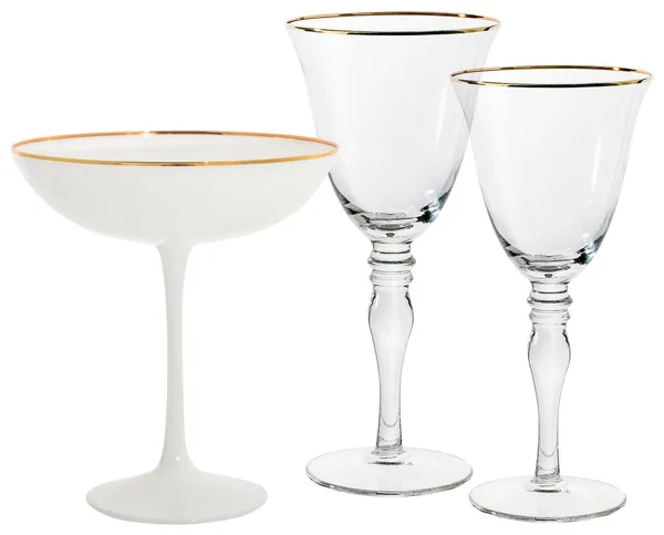 Бокалы КИЛИАН прозрачные и белый - набор из 3