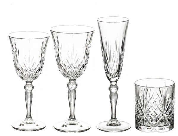 Набор из 4 хрустальных бокалов ЭЙФМАН: флюте, для красного и белого вина, для воды/виски | Go Rent