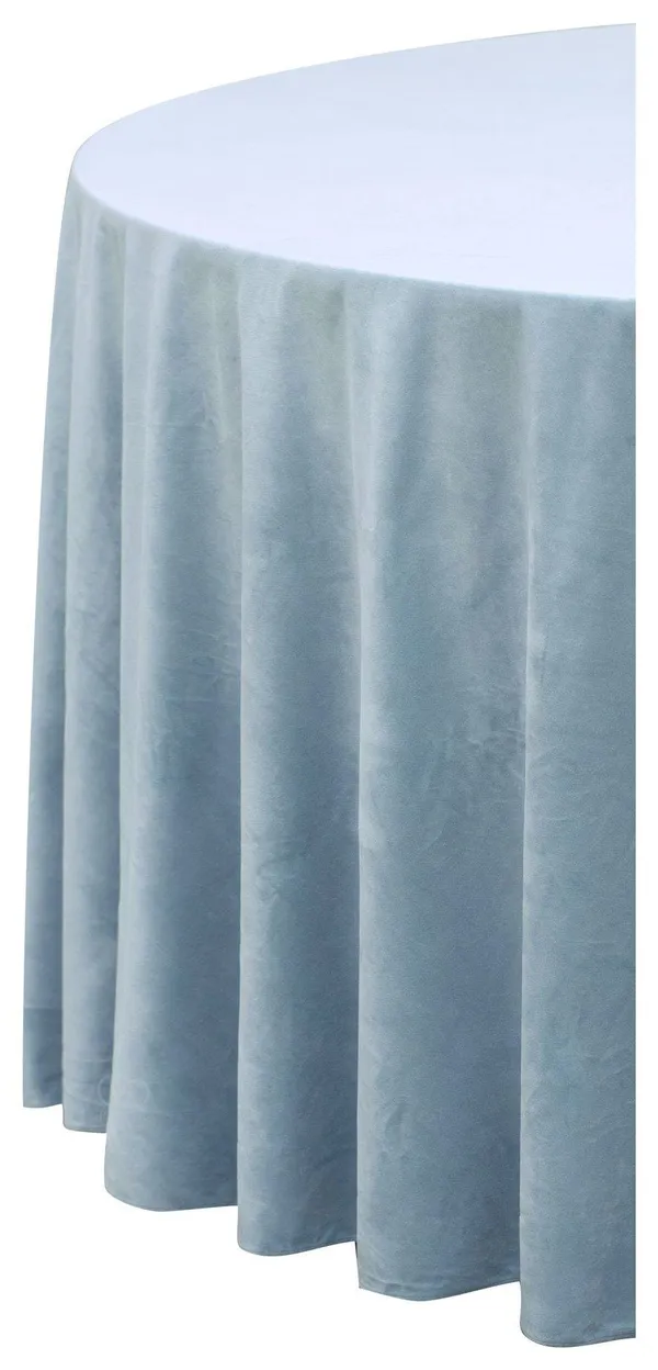 Скатерть круглая БАРХАТНАЯ бесшовная Альт ГОЛУБАЯ #407