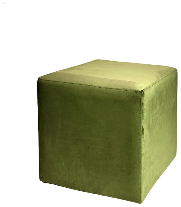 Бархатный пуф-куб АРНО зелёный — стильный акцент в лаунж-зоне