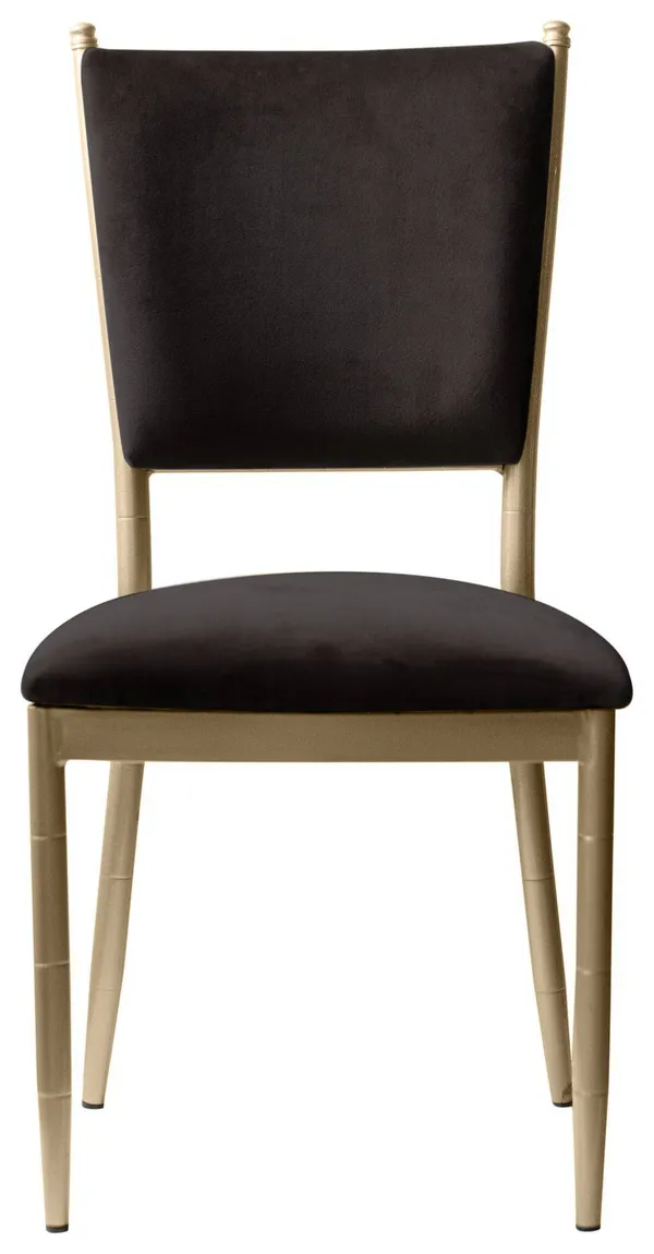 Стул золотой БРЭМ черный бархатный #424