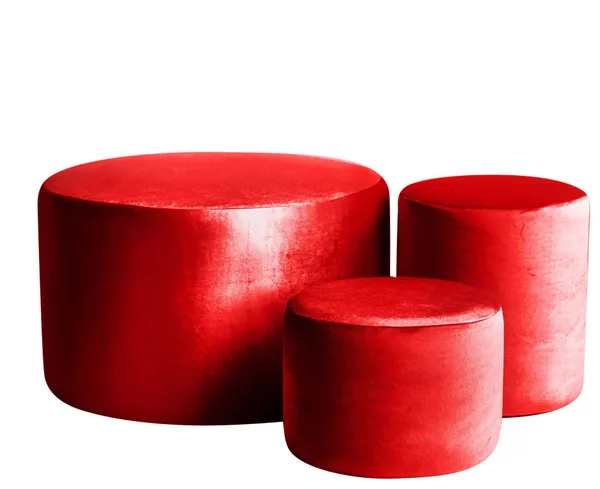 Пуф НОРМАН красный – набор из 3 в аренду| Go Rent