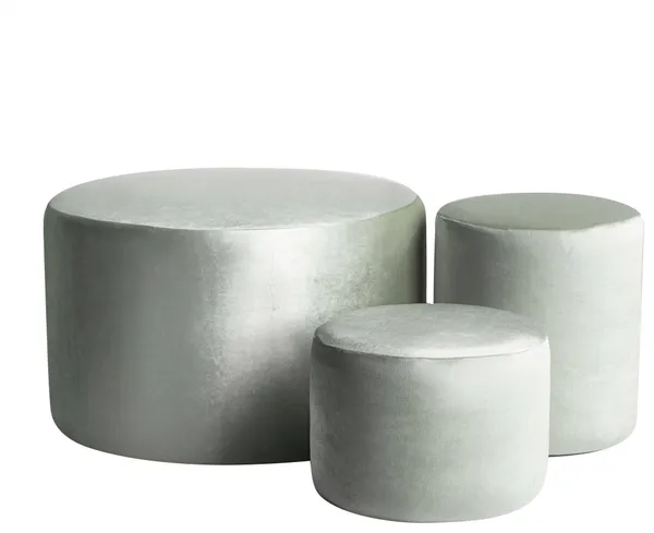 Пуфы НОРМАН эвкалиптовые – набор из 3 #312