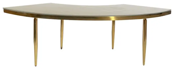 Стол-волна Гейбл бежевый бархатный с золотом в аренду для фуршета | Go Rent