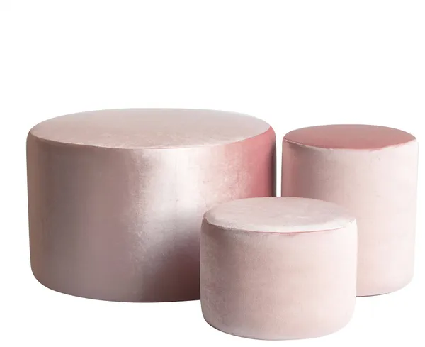 Аренда пуф НОРМАН розовый – набор из 3 | Go Rent