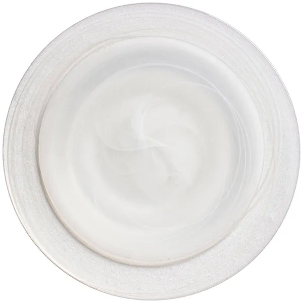 Тарелки АКВАРЕЛЬ бело-серебряные - набор из 2