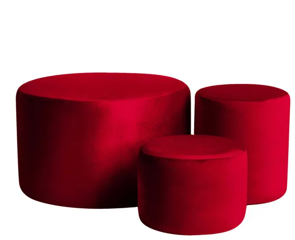 Пуф НОРМАН ярко-красный – набор из 3 в аренду | Go Rent