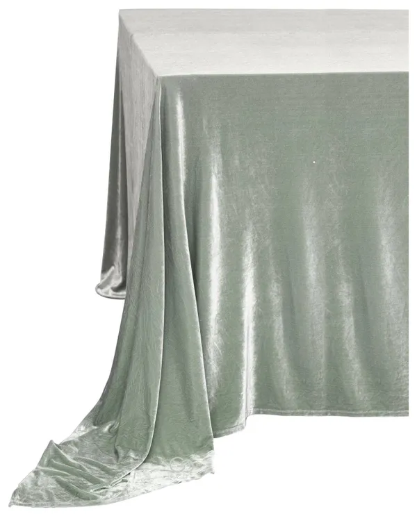 Скатерть бархатная прямоугольная ИЛЕР эвкалиптовая #312