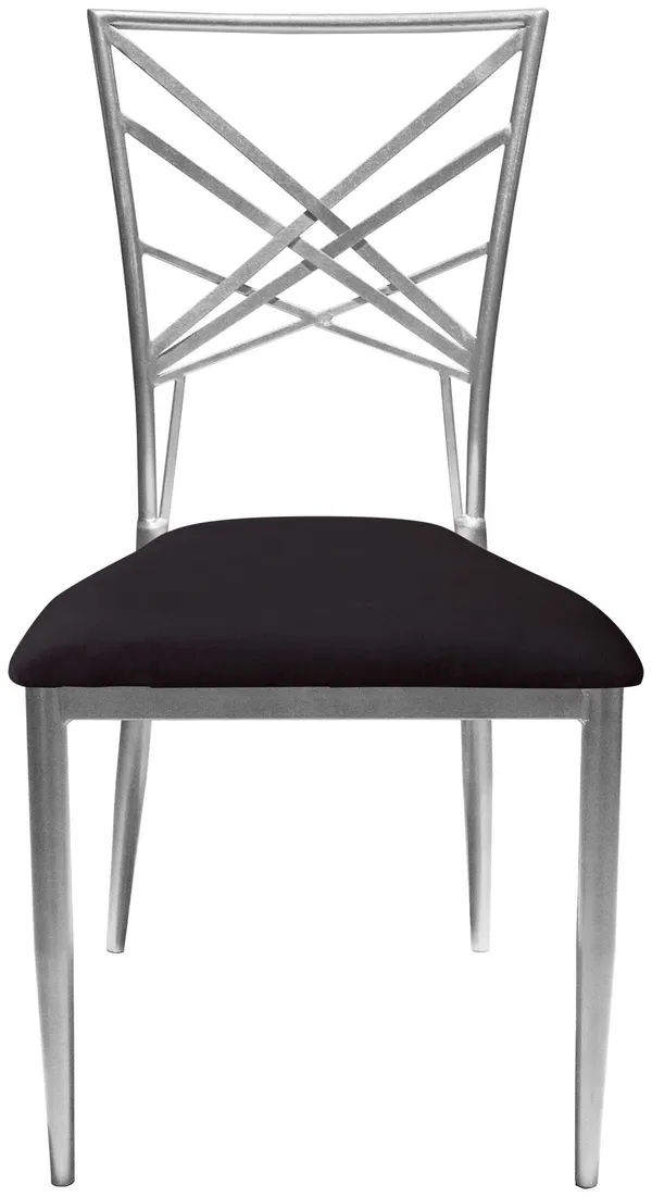 Стул серебряный ОКТАВА черный бархатный #330