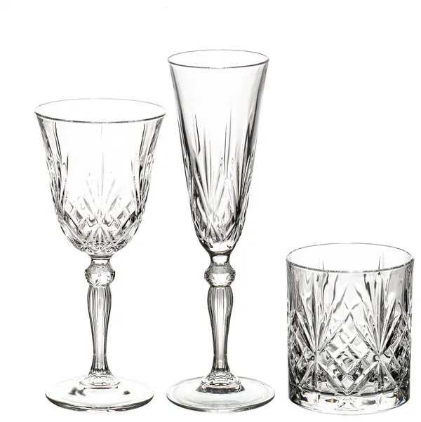 Набор из 3-х хрустальных бокалов ЭЙФМАН: флюте, для белого вина, для воды/виски | Go Rent