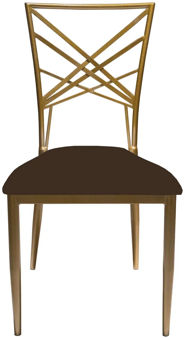 Стул золотой ОКТАВА шоколадный бархатный #329/338