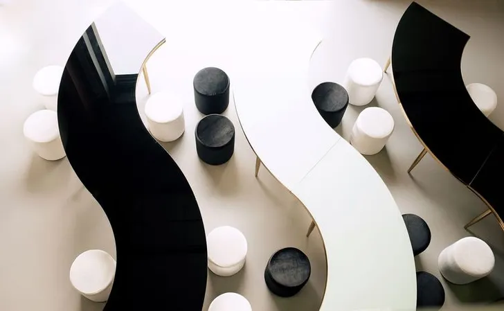 Черно-белые змейки с бархатными пуфами